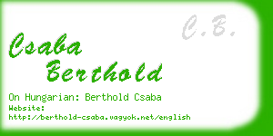 csaba berthold business card